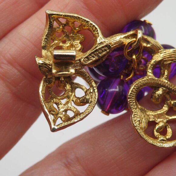 Vintage Avon Signed Grape Vine Brooch - Picture 6 of 10